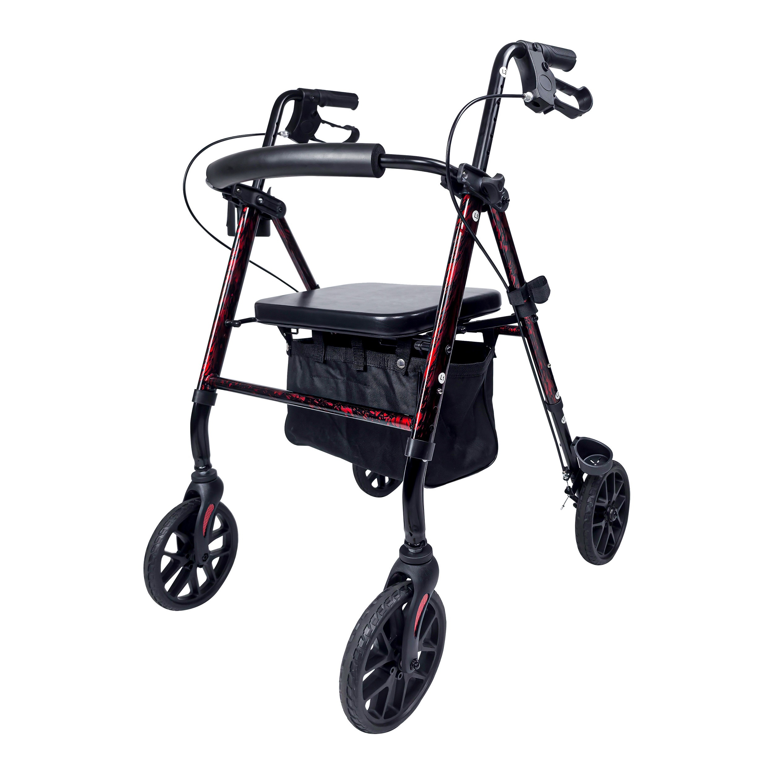 

Upright Walker, Mobility Rollator Walker With 8'' Wheels, Stand-up Rollator Walker With Padded Seat And Backrest, Height Adjustable For Elderly, Disabled Seniors, And Adults, Foldable Rolling Walker
