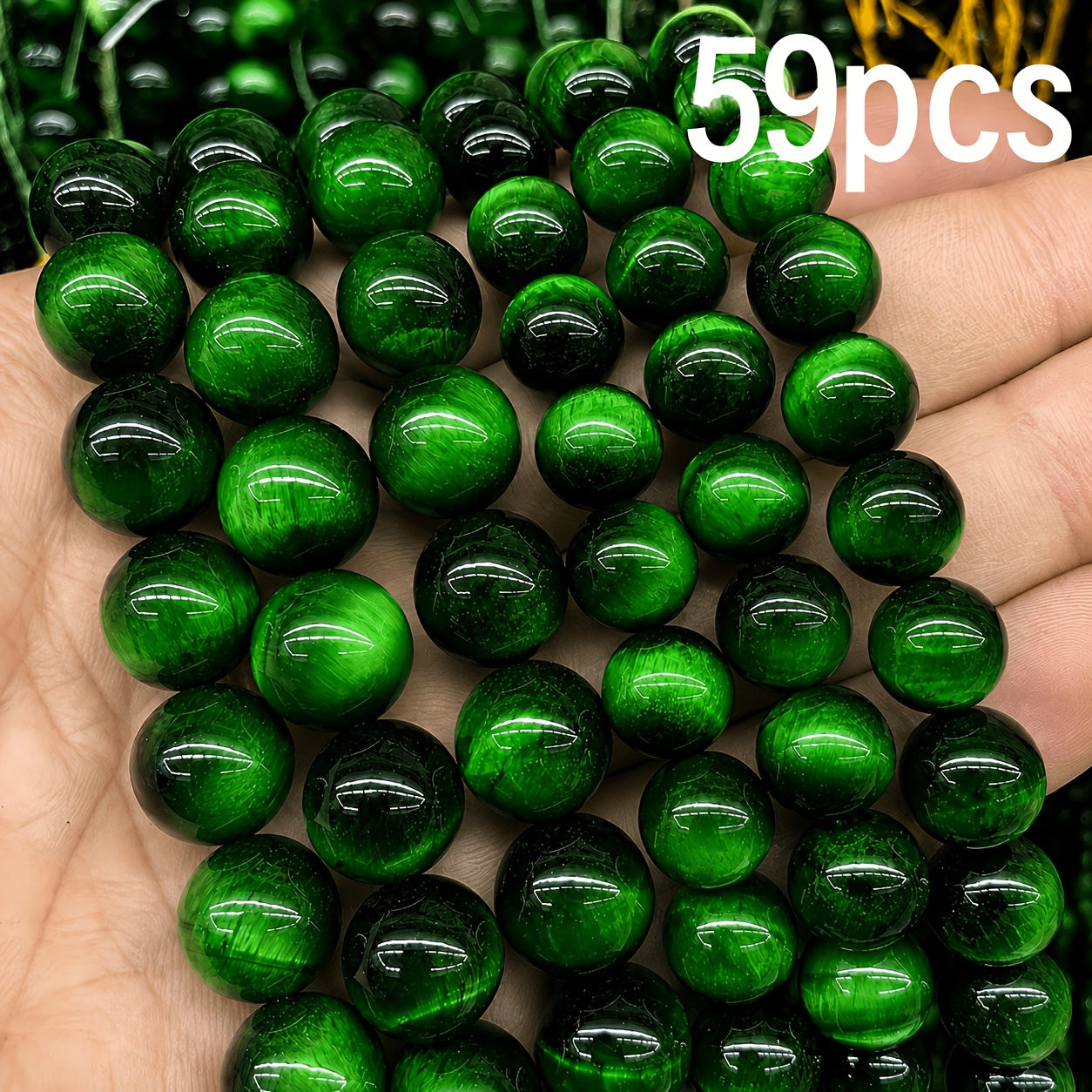 TEMU 59pcs 's Eye Loose Beads, Glass Material Jewelry Diy Supplies, Diy Beading, Handmade Crafts, Decorative Accessories, Suitable For Keychains,