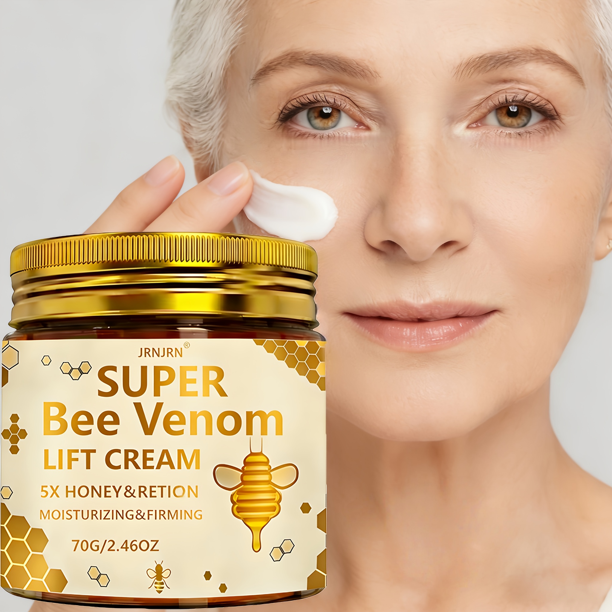 super bienengift straffende & lifting creme - 5x bienengift, kollagen und retinol, tiefenwirksame feuchtigkeitspflege, hautpflege -   für alle hauttypen, strafft und hebt abgesunkene haut, verbessert die elastizität, gleicht den   aus, fortschrittliche hautpflegeformel - 70g