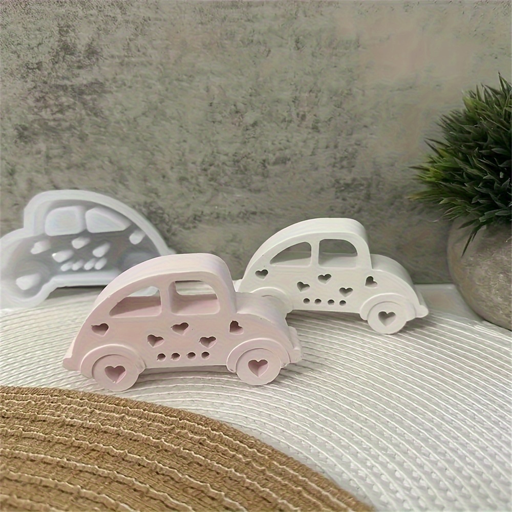 

1 Set Silicone Heart Car Molds For Diy Resin Candle And Jewelry Casting - Shapes, Semicircular Design,