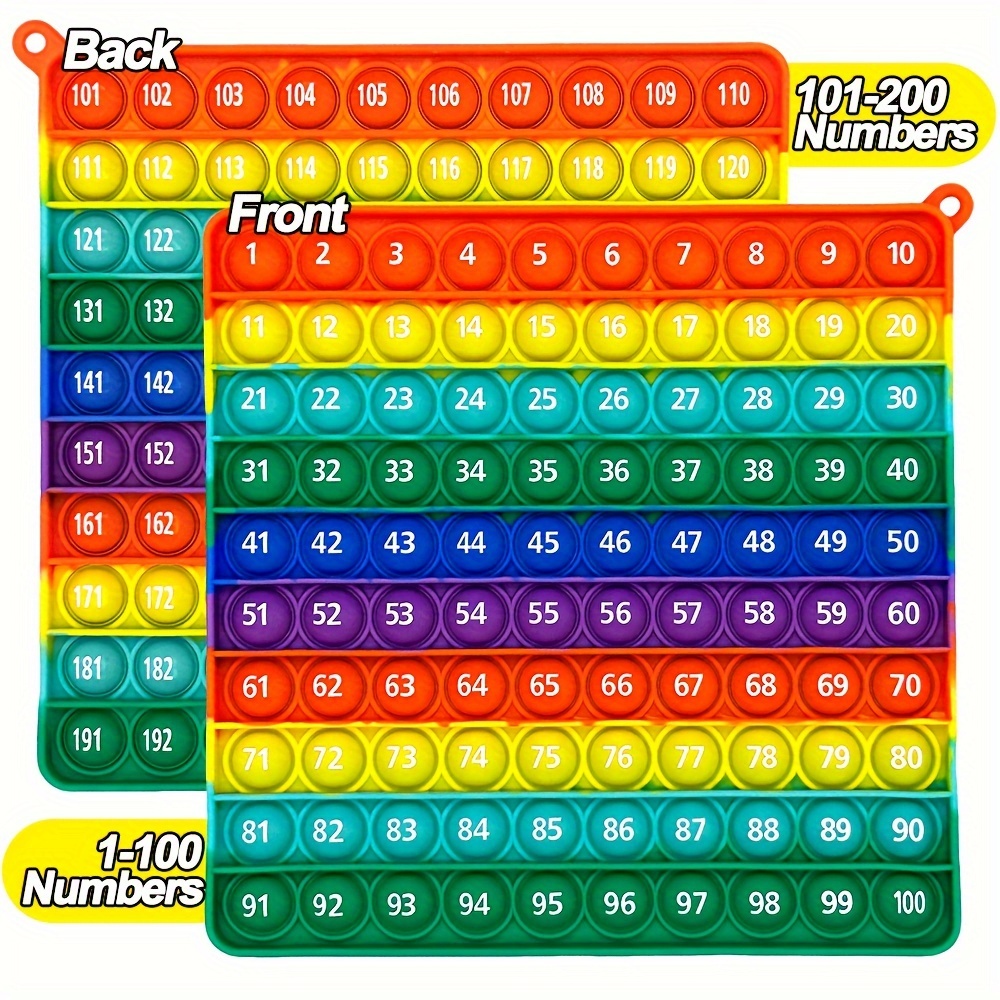 

6.8in(17.3cm) Numbers Phonics Multiplication Times Board Games Fidget Pop Toys, Letters Math Practice Manipulative Stationery