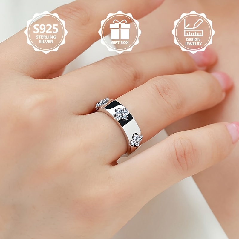 925 Silver Simple Classic Zirconia Surface Women's Ring