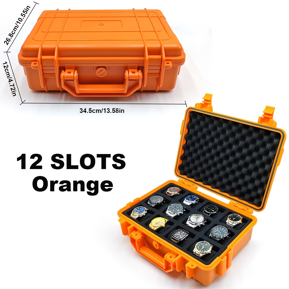 TEMU 1 Boîte de rangement pour montres premium, étui de protection, coque rigide de haute qualité en plastique PP/ABS, étanche à et à la poussière,