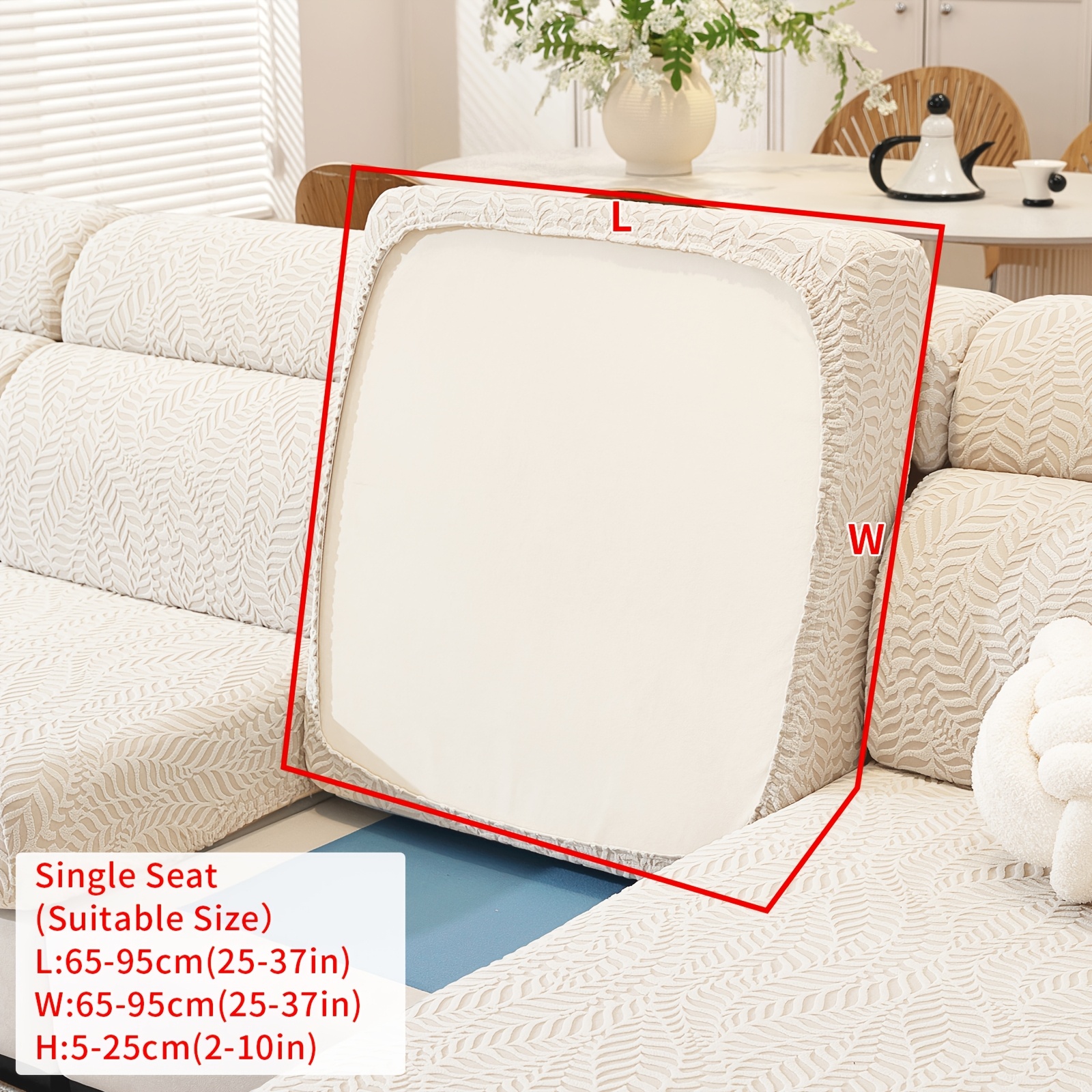 TEMU A Versatile Modern Elastic Sofa Cover Suitable For , Featuring Soft And Breathable Jacquard Fabric. This Protective Cover Is Designed For Chaise