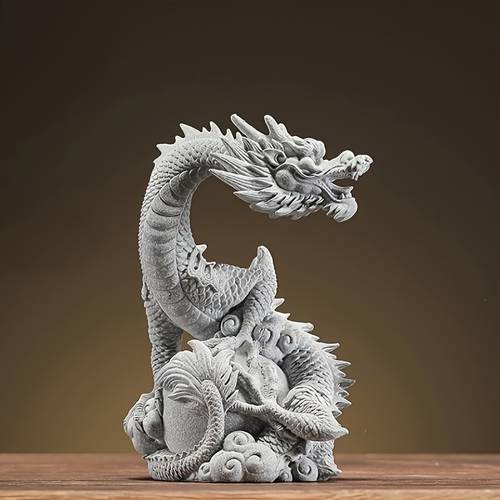 1pc chinese style dragon and flying dragon sculpture suitable for entrance hall tea table office fish tank decoration decorative statue