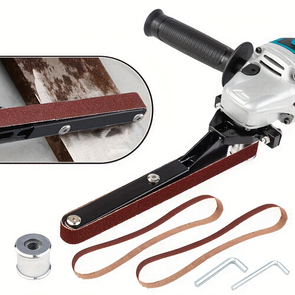 

Angle Grinder Belt Sander Converter Kit - Alloy, Fits 60/100mm Belts For Woodworking, Polishing & Rust Removal