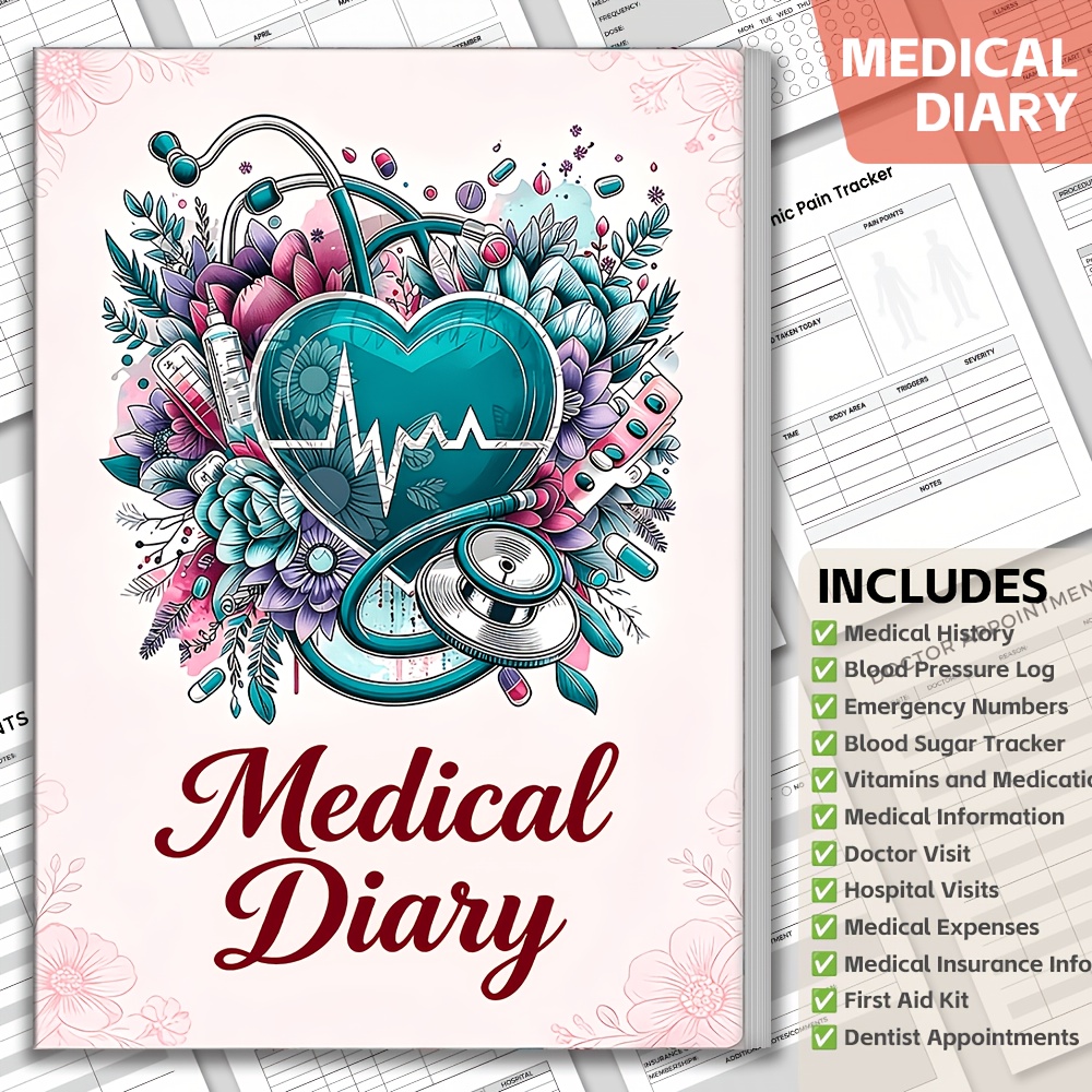 TEMU Journal médical : Carnet d'enregistrement scientifique de santé pour des dossiers de santé, adapté aux contextes domestiques, personnels et de