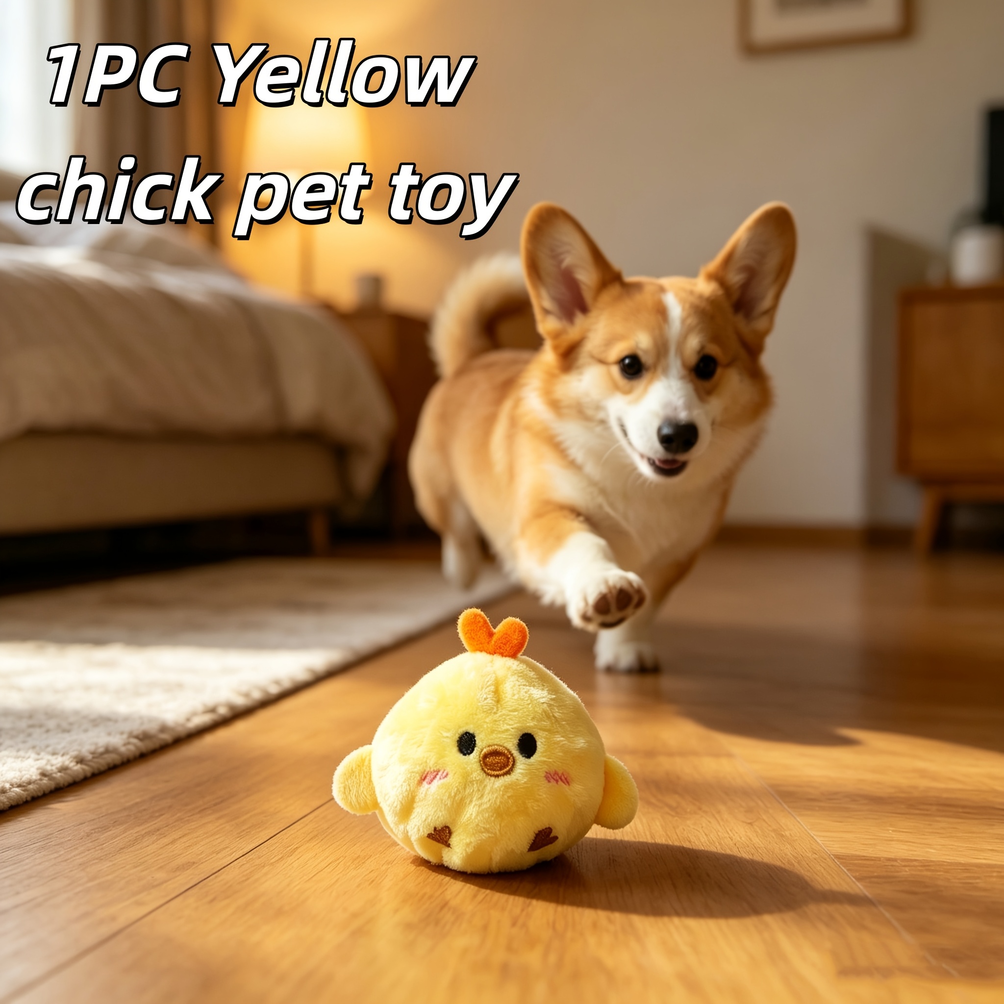 1pc   pet interactive bouncing squeaky toy ball play and entertainment companion toy for cats and dogs   sound when pressed to   cats and dogs chew resistant material slow rebound pet companion toy battery not included Product details 2