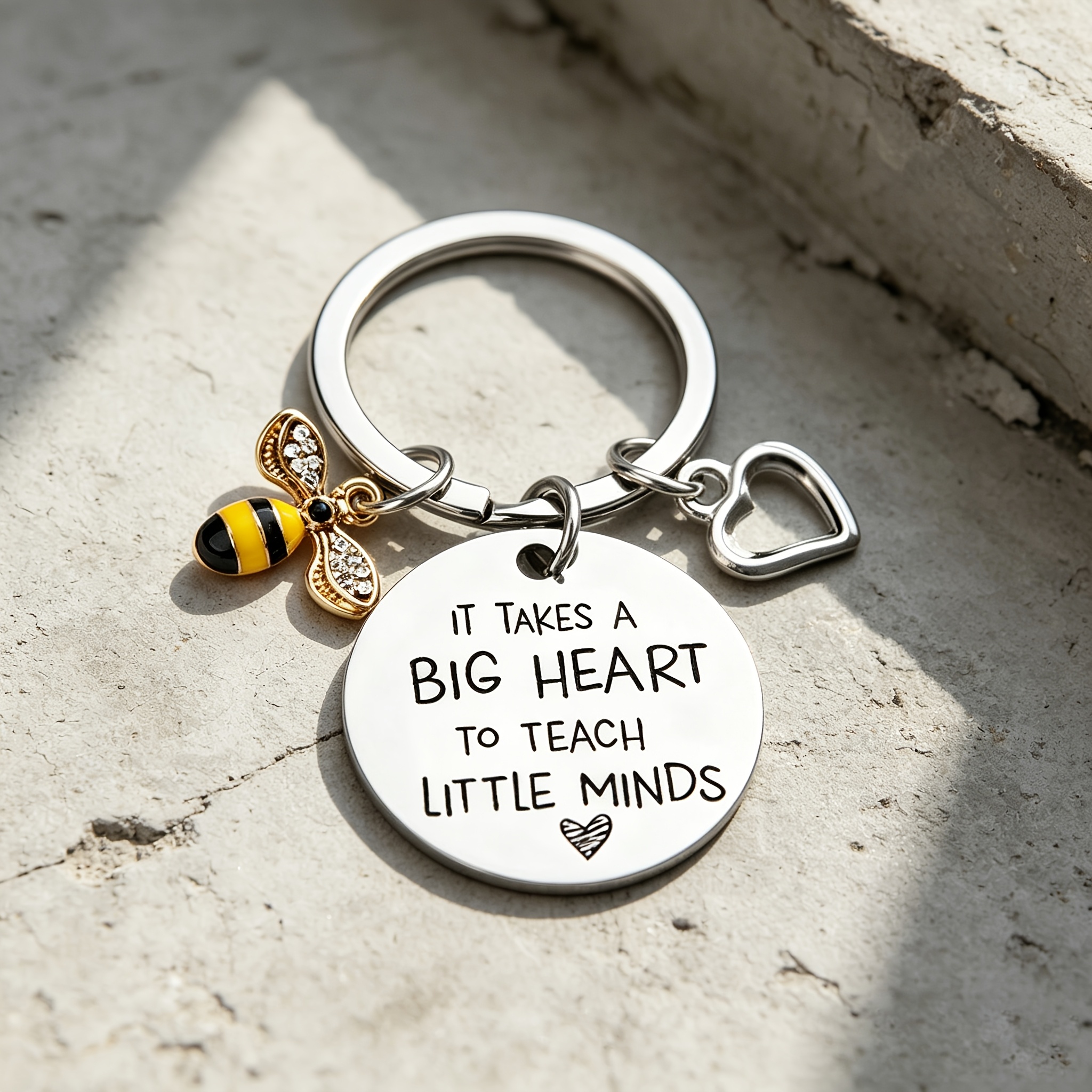 TEMU 1pc Metal Keychain With Engraving "it Takes A Big Heart To A Little Mind" / A Creative Keychain Design For Gifting To