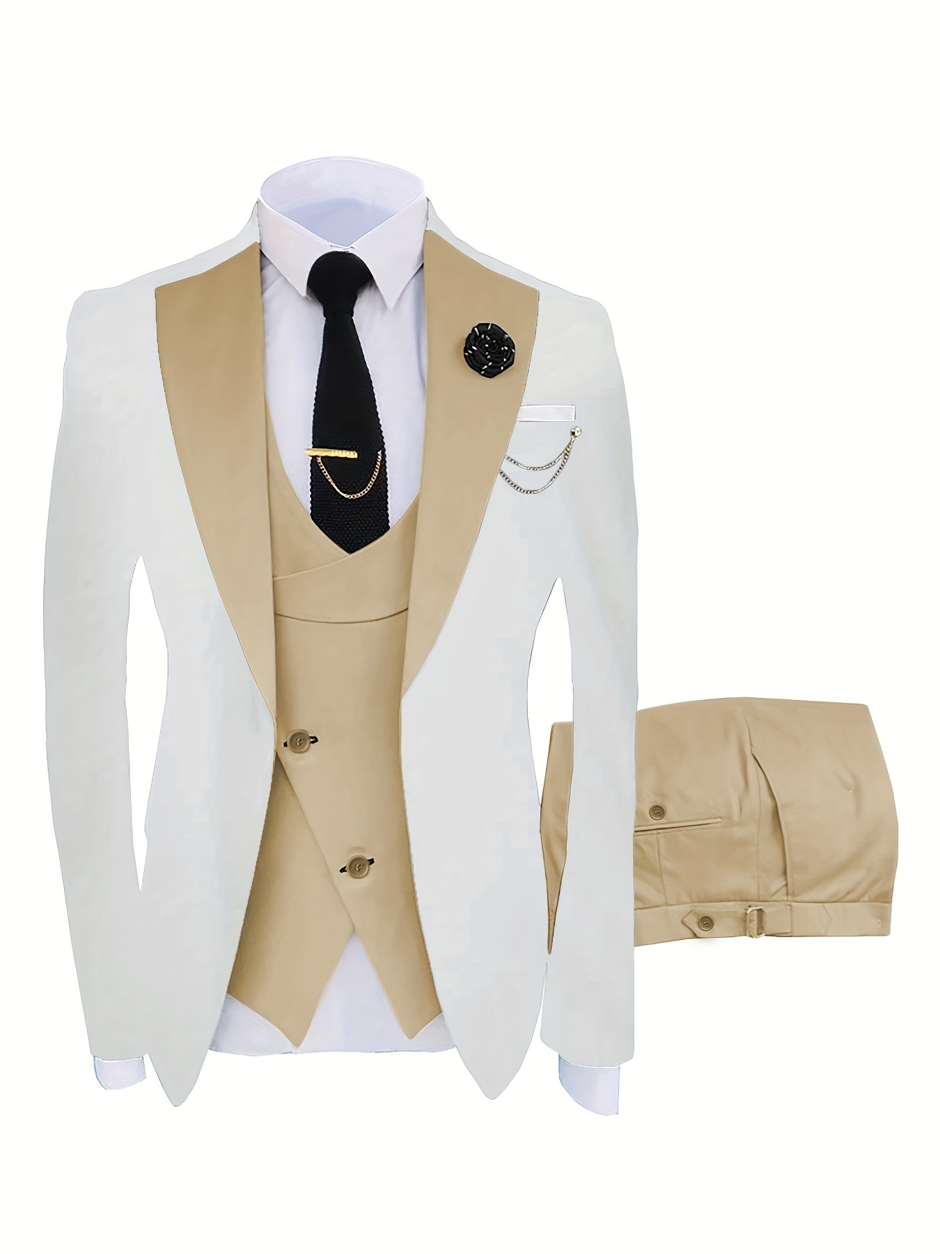*'S 3pcs Suit for Grooms* * * Fit Wedding Dance Tuxedo Elegant Formal Event  Dress Suit *+Vest+Pants