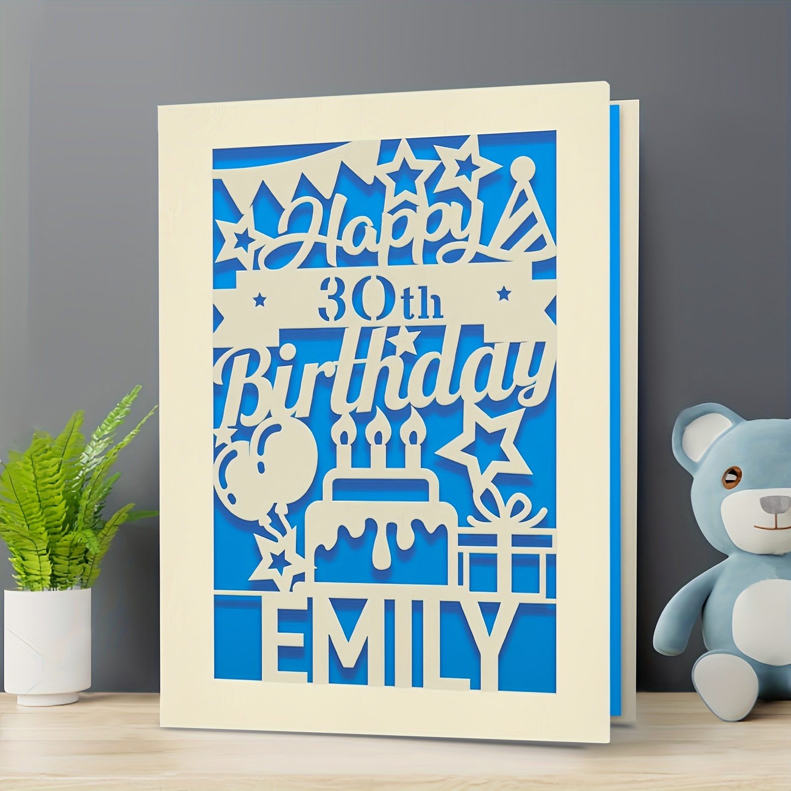 TEMU Personalised Birthday Card Laser Paper Cut Greeting Cards Happy Card Custom Gift With Any Age 1st 16th 21st 30th 80th