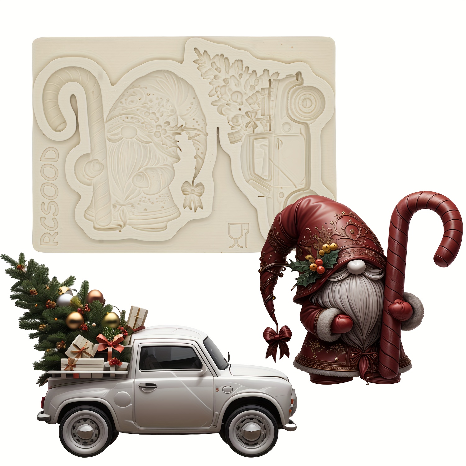 

Christmas Crafting : Diy Silicone Mold Kit - Santa, Car & Tree Shapes For Resin, Chocolate, Cake Decorating & Plaster Casting - Flexible & Reusable