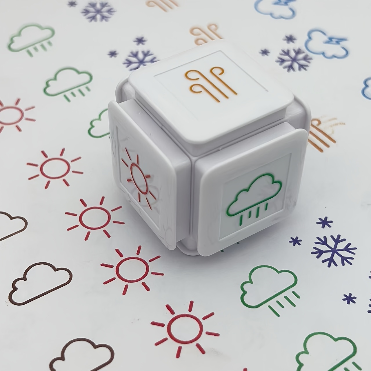 6-in-1 Multifunctional Weather Icons Stamp Set For Creative Planners - Cloud/rain/sun Designs Diy Journaling Tool