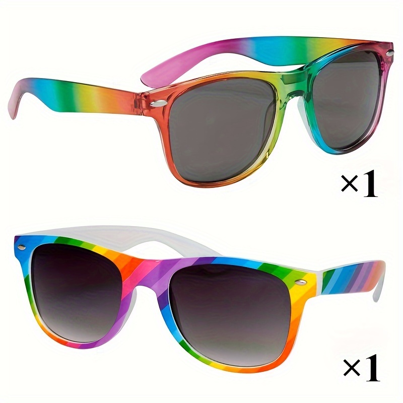 

2 Paires de Lunettes de Fête Colorées Adaptées aux Hommes et aux Femmes, Lunettes de Décoration de Fête