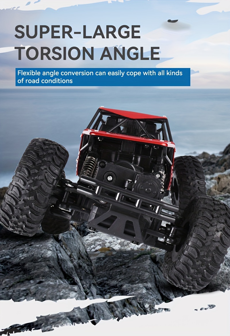 2.4Ghz 4WD RC Cars, Remote Control Off Road Monster Truck, Metal Shell Car 2.4Ghz 4WD Dual Motors, All Terrain Hobby Truck With 120 Min Play Boy Adult Kids Gifts Toys For Halloween Christmas