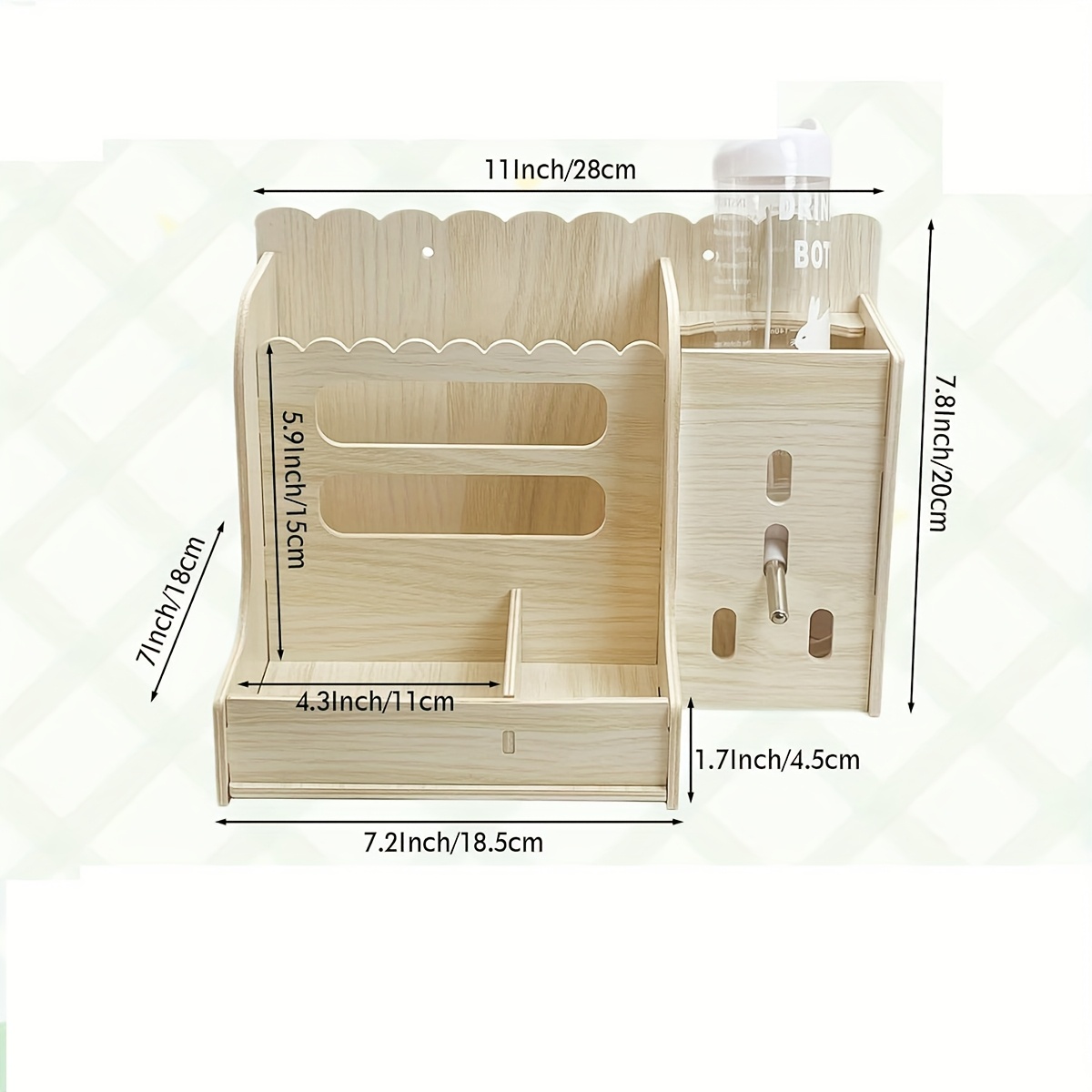 Feeding Box with Water Bottle for Small Animals