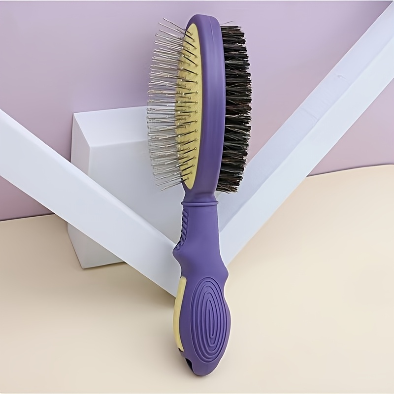dual sided pet grooming brush abs material for dogs cat fur dog hair removal massaging comb for knots and shedding no battery required Product details 0