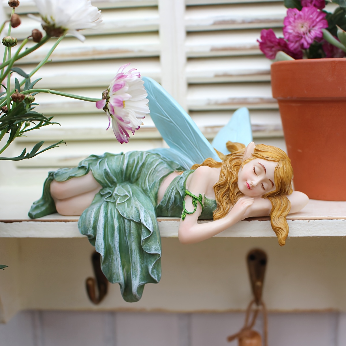 E-shop Ein schöner schlafender Feenblumen-Feenskulptur, Familien-Gartenfeenstatue, Garten-Schlafengel-Dekoration für Rasen und Terrasse,