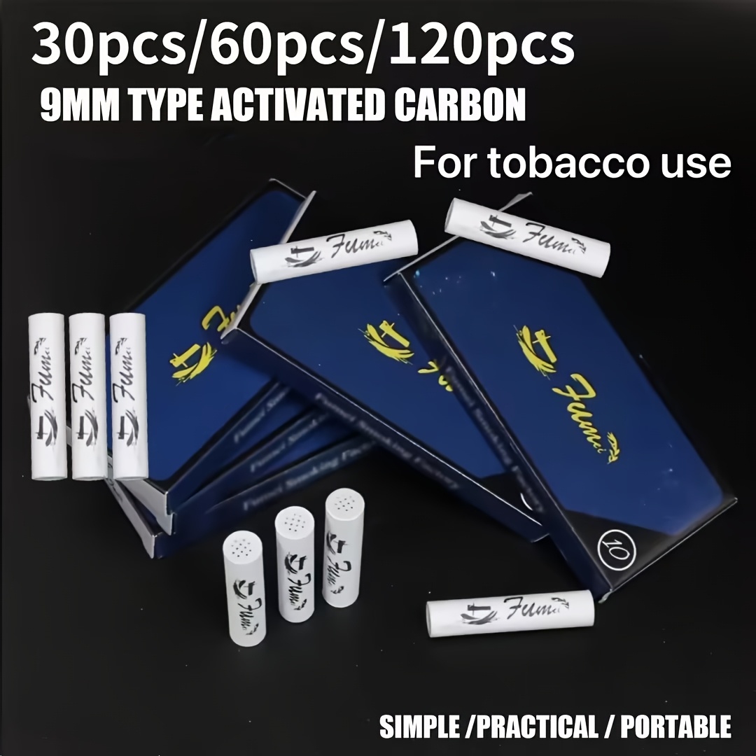 carbon cigarette filters 30pcs/60pcs/120pcs, Activated Carbon * for 9mm Pipes, 8mm*36mm Pipe  Filters, Portable Accessories * * Easy to Carry, Birthday Gifts, Holiday  Gifts