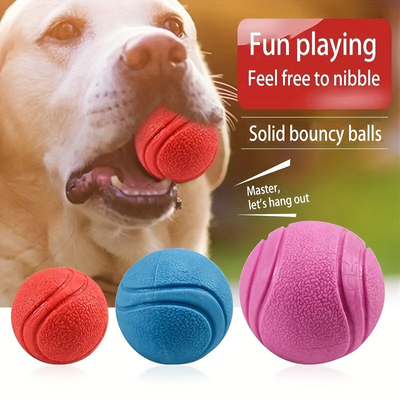 

Durable Rubber Dog Chew Ball - 4.8cm, Bouncy & Tough For Outdoor Play And Training, Ideal For Medium Breeds