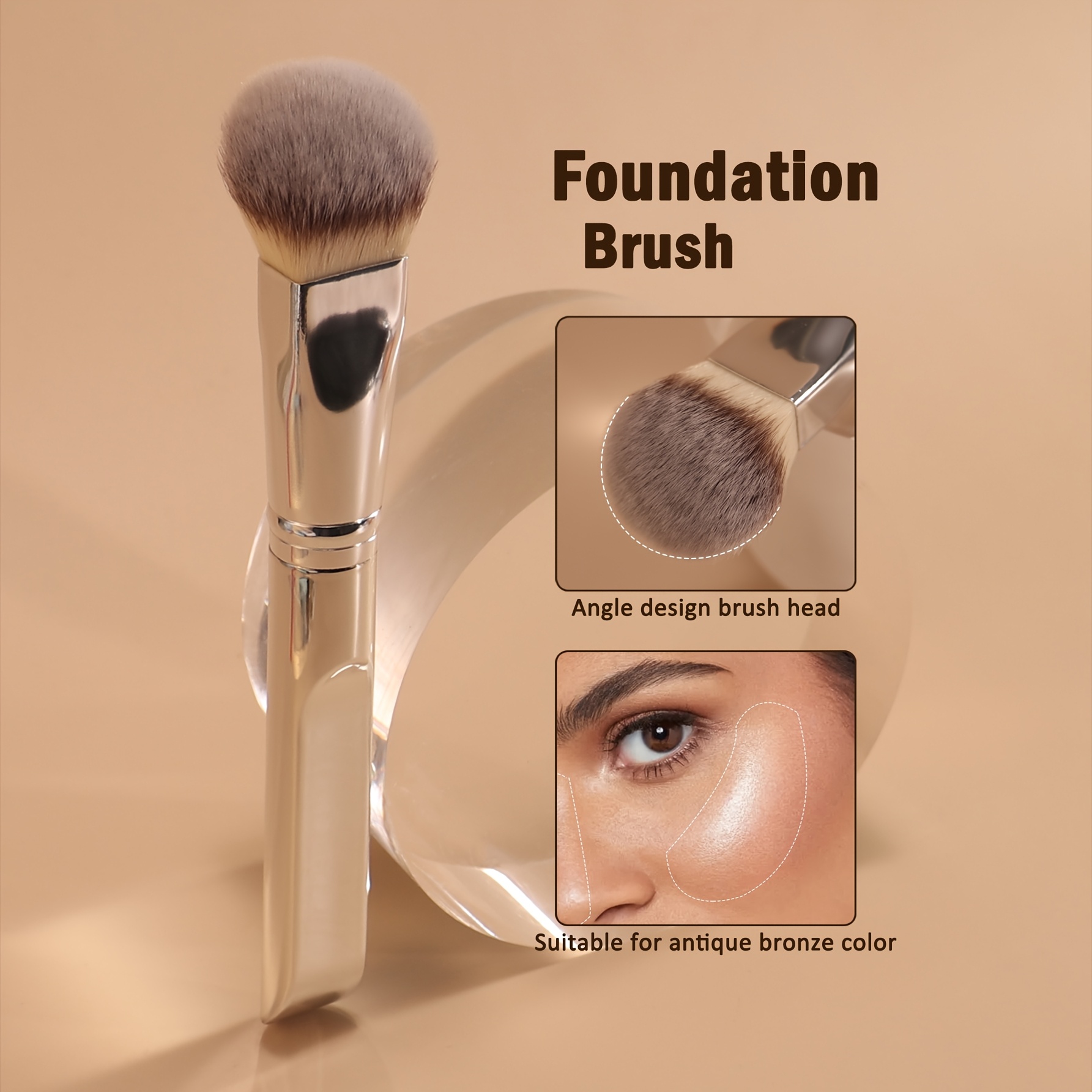 1pc Foundation Brush Broom Powder & Shadow Brush Liquid/cream & Blush Mix Angled Professional Makeup Brush Makeup Tools