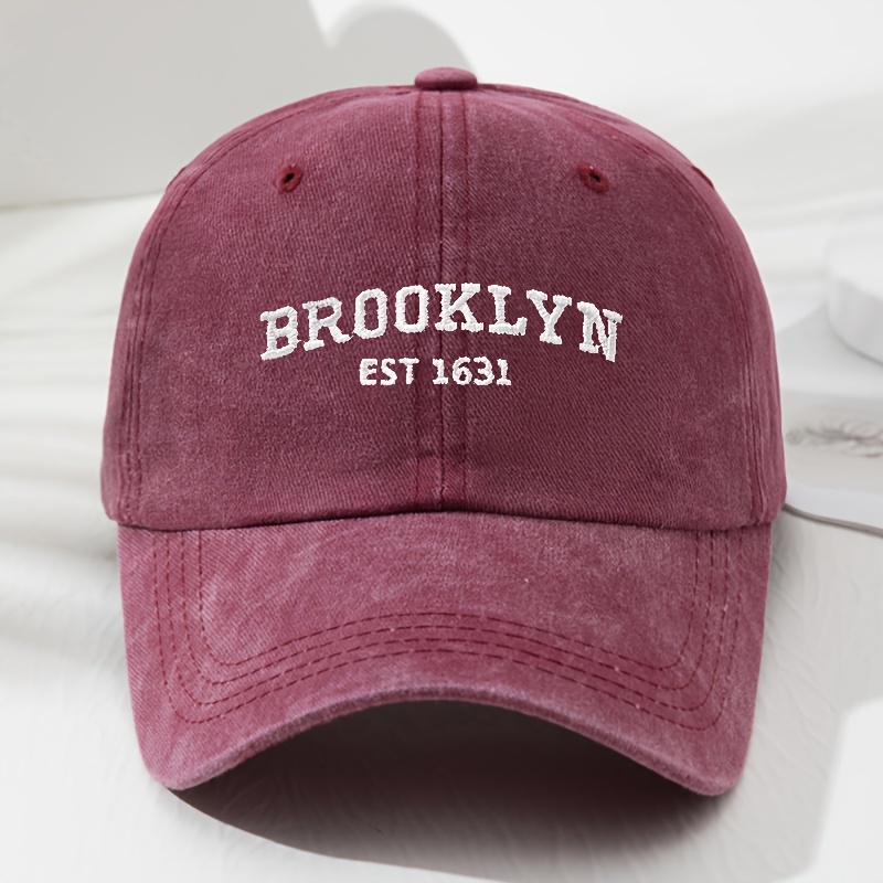 TEMU Gorra de Béisbol Unisex EST 1631 Bordada, Sombrero Vintage para Hombres y Mujeres con Visera Ajustable para Deportes, Pesca y Camping