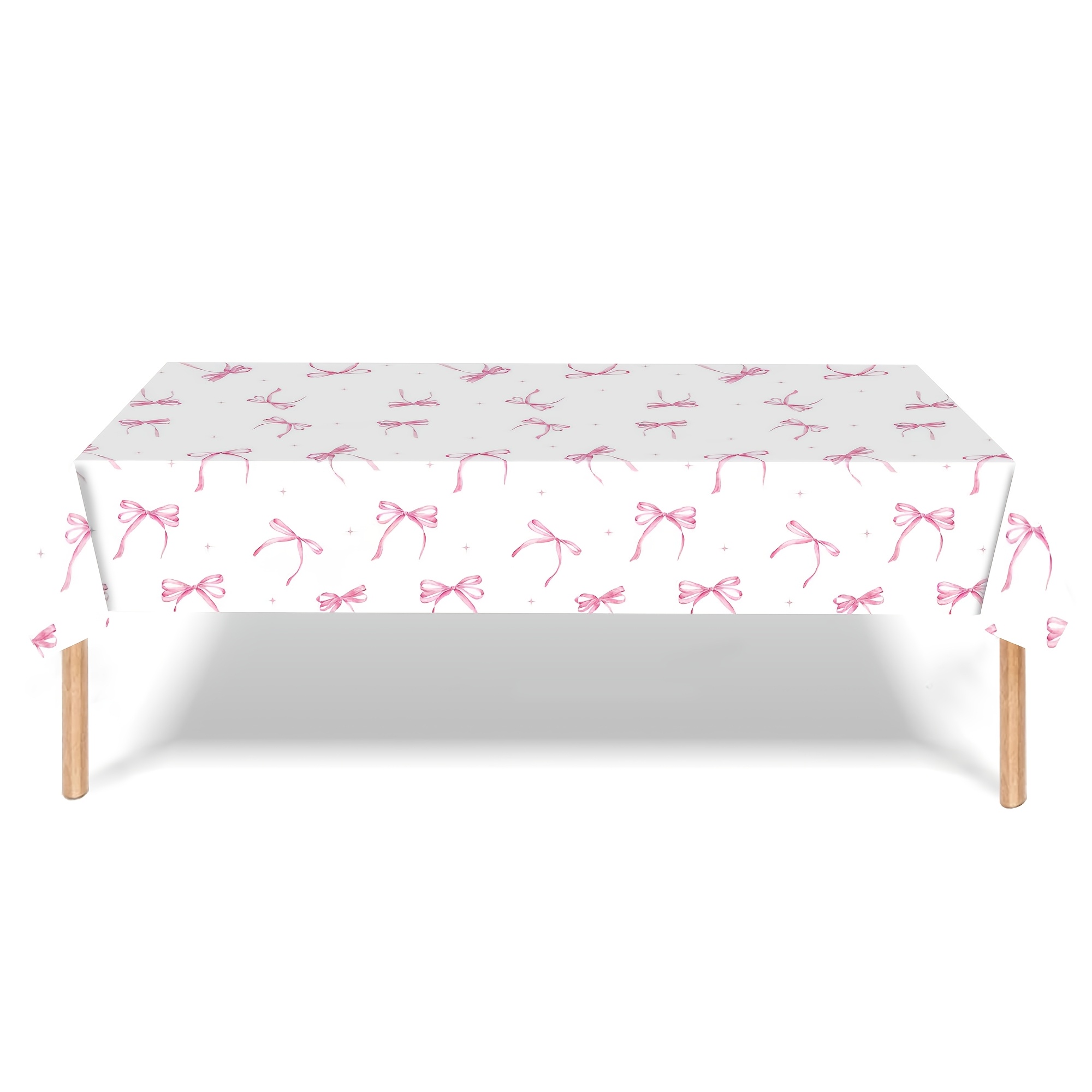 TEMU 1 nappe rose/bleue avec nœud, décoration d'anniversaire tendance cœur, nappe jetable avec nœud, pour , fiançailles, mariées et décorations