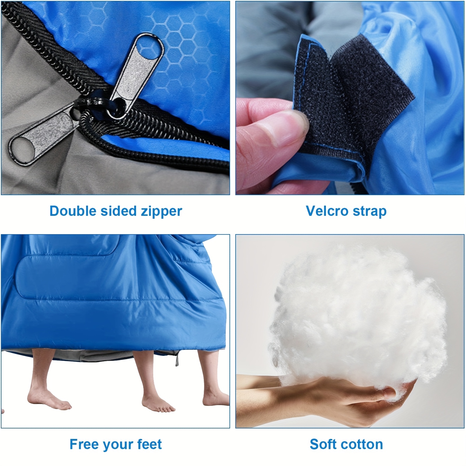 Outdoor Sleeping Bag, Double Adult Sleeping Bag, Lightweight And with Compact Bag, Oversized Camping Sleeping Bag, All-Season Sleeping Bag, Hiking Backpack with Compression Bag, Warm Camping, Hiking, Outdoor Travel, Hunting, Backpacking, Great Mother'S Day Gift, Spring Break Gift