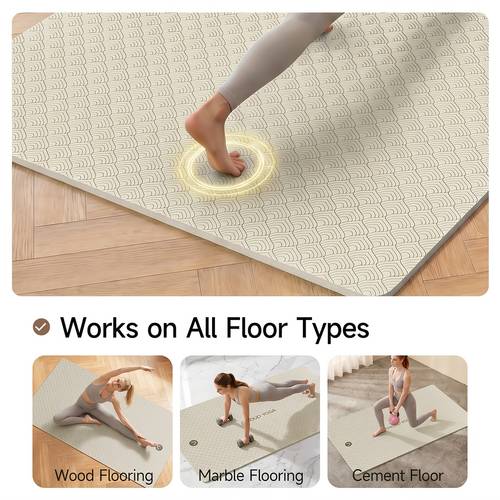tapis de yoga extra-long et extra-large, antidérapante pour types de , tapis de sol de fitness, coussin à haute absorbant les et protégeant les genoux, convient pour le yoga, le pilates, le jogging, la gymnastique et le à la corde