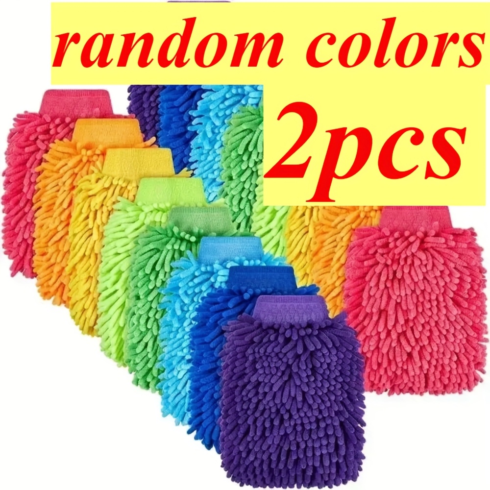TEMU 2 pezzi Guanti per lavaggio auto (colori casuali), Panni per pulizia auto, Strumenti per e pulizia auto, Guanti per lavaggio auto, Guanti per