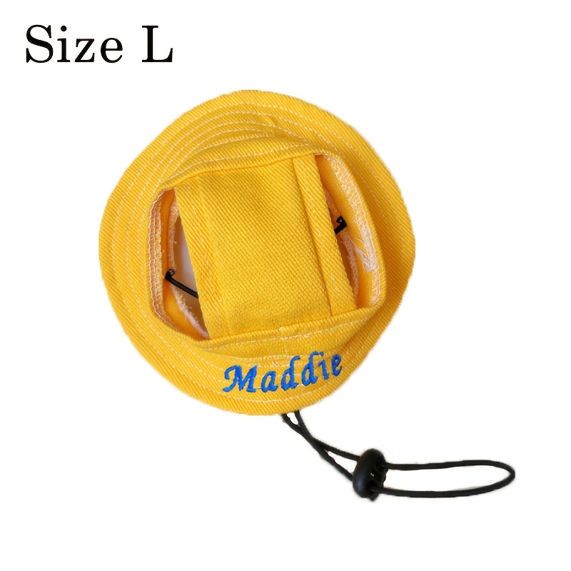 TEMU Customized Embroidered Name Bucket Hat For Cat, Adjustable Pet Sun Hat, Personalized Fisherman For , Custom Gift