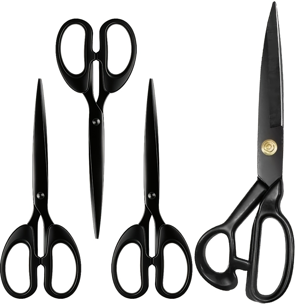 TEMU 4pcs Set , Professional Fabric Scissors | Steel , Durable And Precise For Cutting Fabric, Clothing, And Sewing Projects - Ideal For Professional