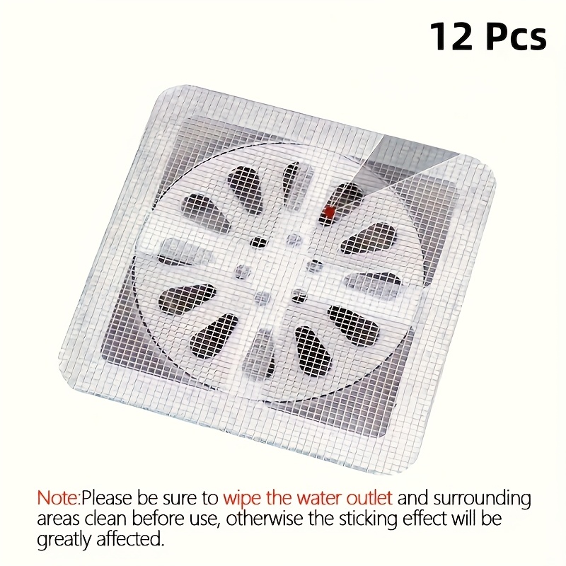 12pcs Bathroom Hair Filter Hair Screen Toilet Sewer Filter Kitchen Anti-clogging Anti-insect Self-adhesive Floor Drain Sticker.