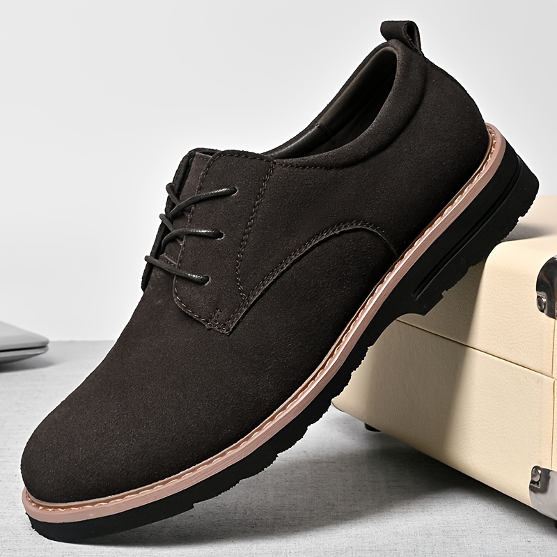 Plus Size Men's Vintage Elegant Business Style Formal Shoes, Comfy Non Slip Lace Up Rubber Sole Dress Shoes, Men's Footwear