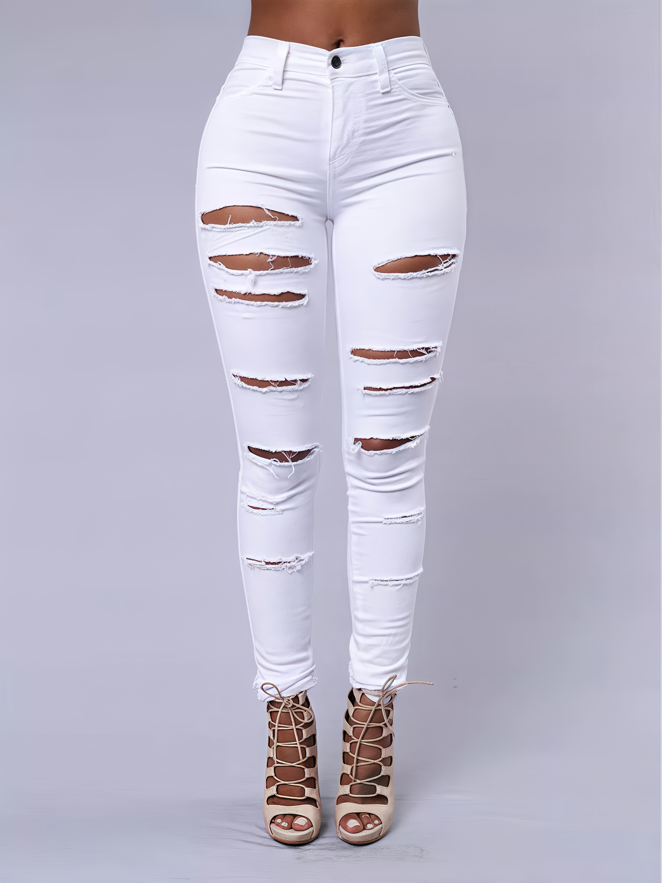 Style White Ripped Jeggings White Ripped Jeans Premium Denim For