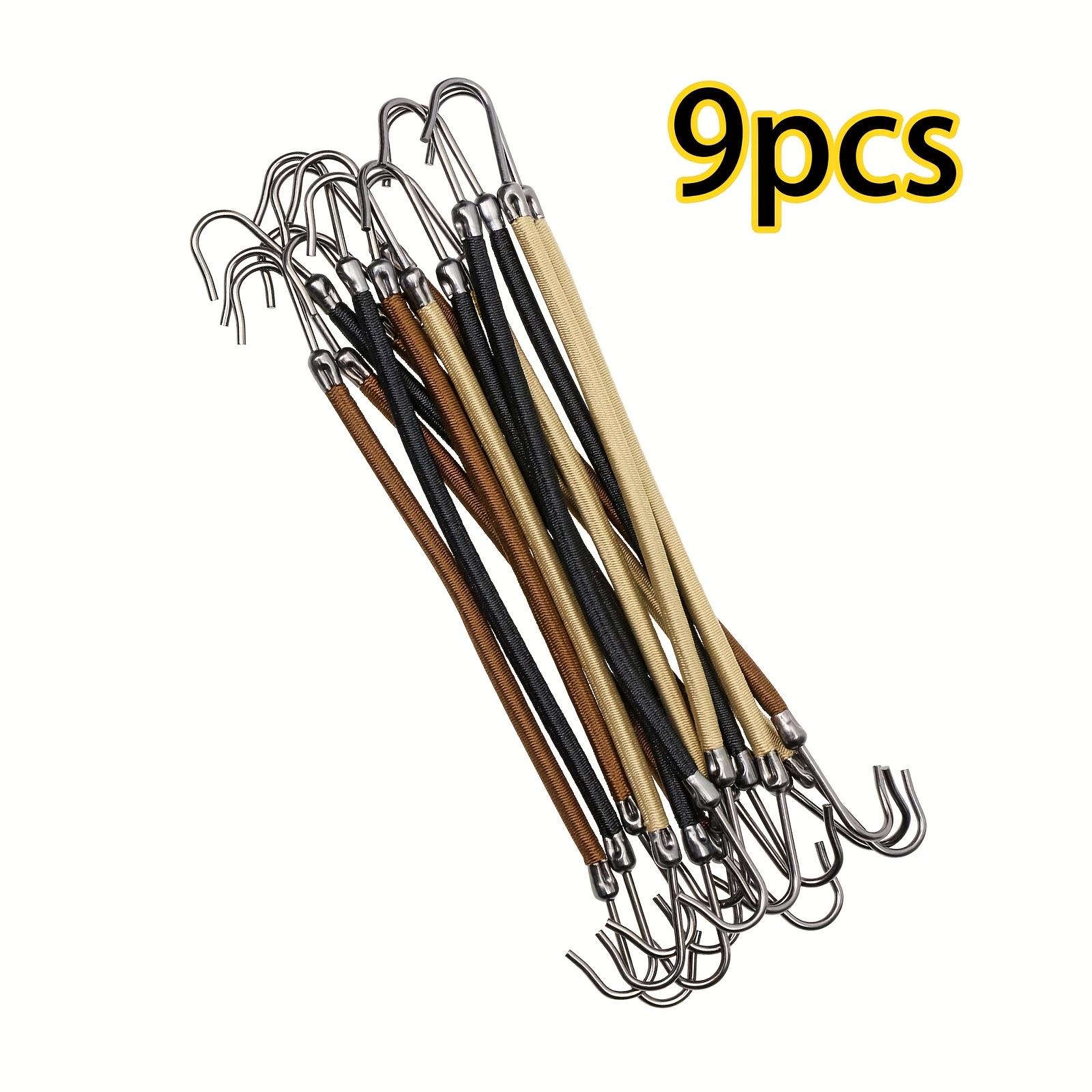 Image of Set Of 9 Unique Rubber Bands Designed For Latin Dance Hairstyles - Featuring Double Ends With Hooks - Ideal For Professional Styling With A Hook Cord - In
