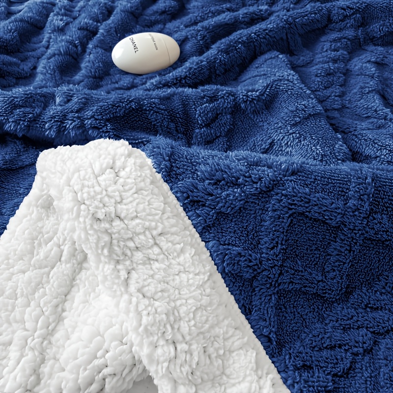 Throw Blanket - Fluffy Soft Cosy Winter Blankets, Thick Warm Throws for Sofa Bed Office Travel Christmas Gift White, Beige, Light Grey, Light Blue, Dark Grey & Dark Blue
