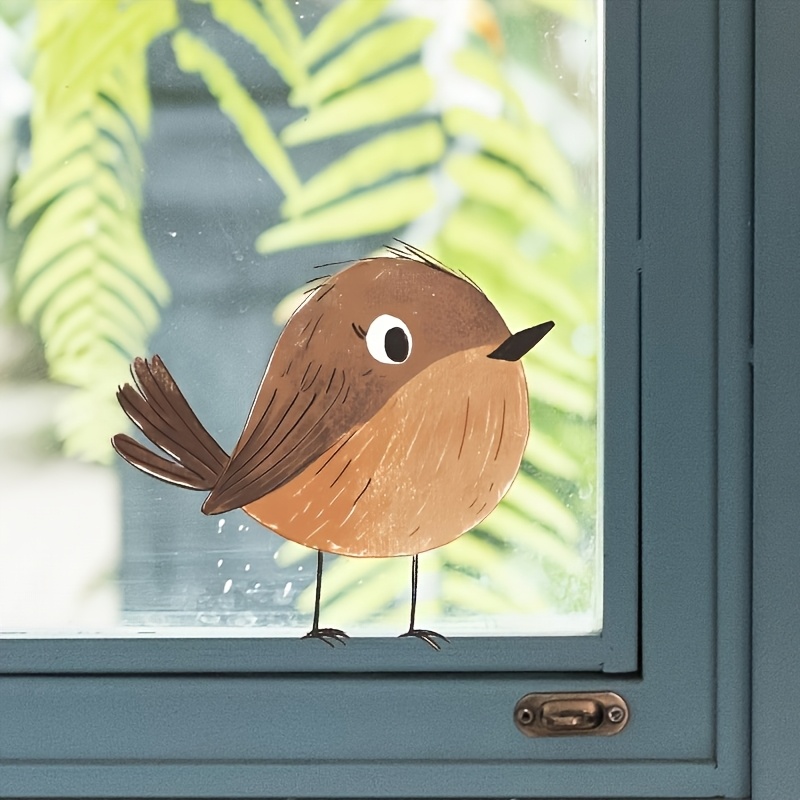 TEMU Autocollant d'Oiseau pour Fenêtre, Sticker Réutilisable Colle en PVC Imprimé à 3 Couches, Décalcomanie pour Décoration de Placard, Verre et