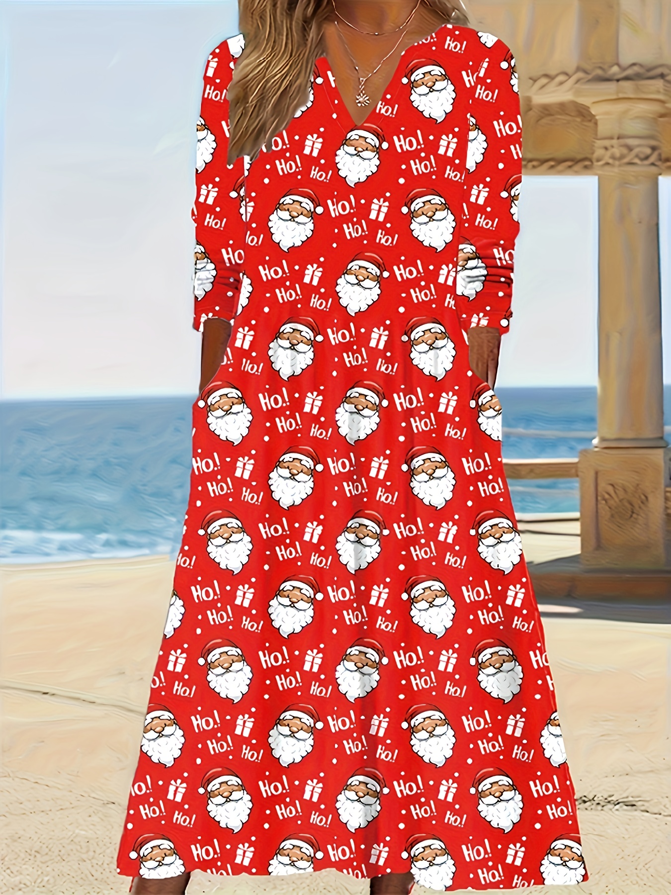 Mrs Claus Maxi Christmas Dresses Pattern Mrs Santa Dresses Furry V