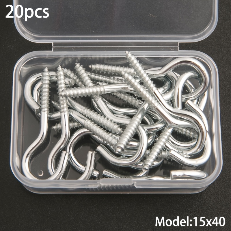 15/20/40/50pcs Silvery Open Sheep Eye Nails, Silvery Heavy-duty Eye Hooks, Self-tapping Screws For Wall Art, Ring Lights, Indoor And Outdoor Use