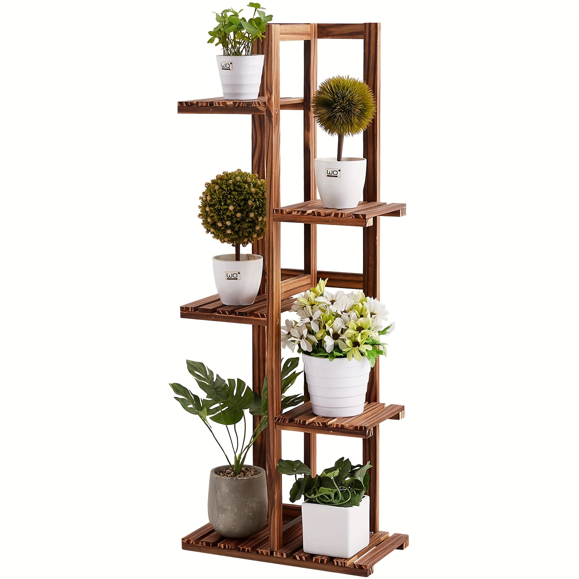 

Solid Pine Wood Plant Stand, 5 Tier 6 Potted, 41 Inch, Plant Stands Indoor, Outdoor Plant Stand, Plant Shelf, Plant Stands, Antirust Screws, Fit For 6 Flowerpots