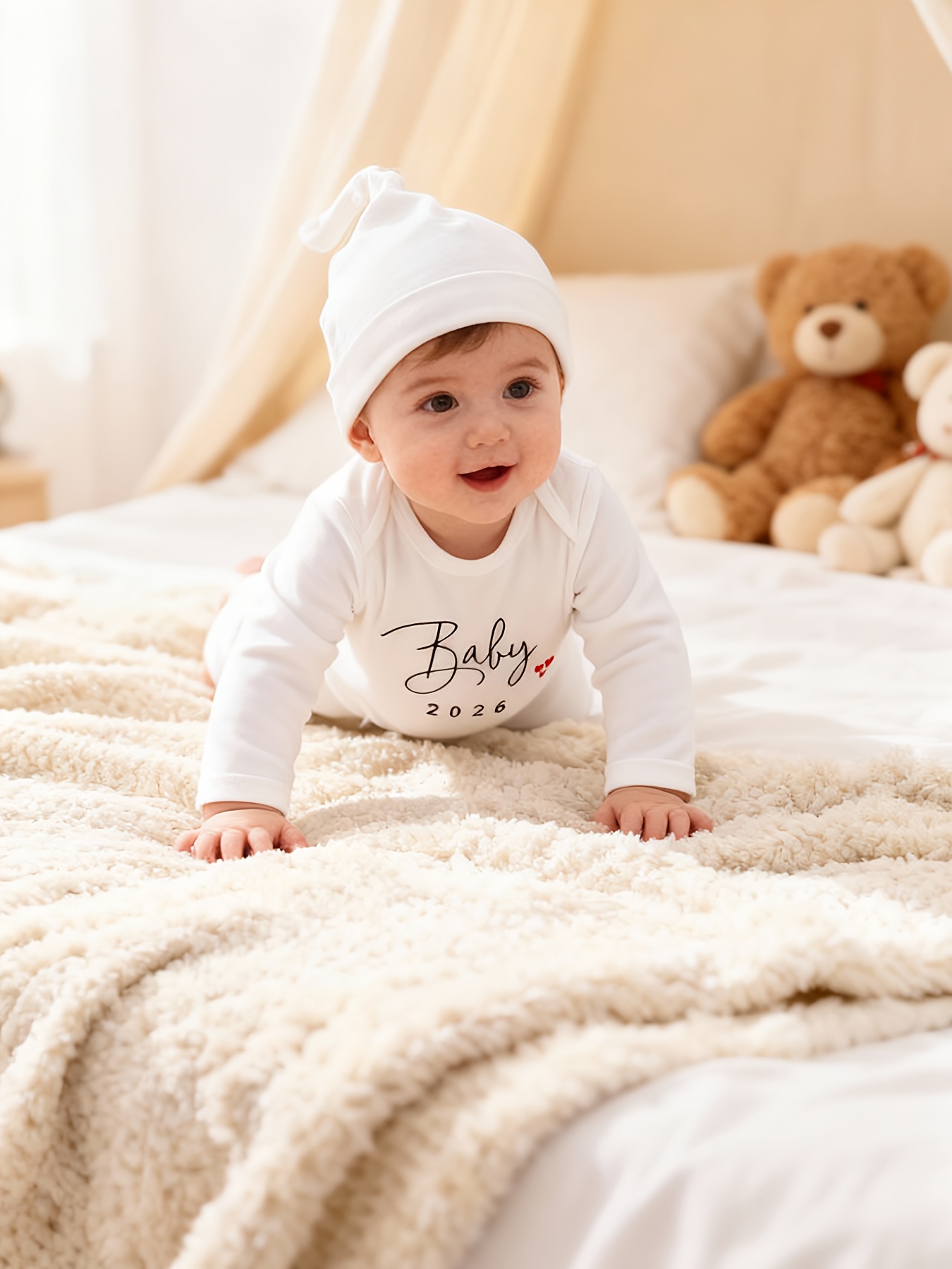 Pure witte driedelige set voor baby's