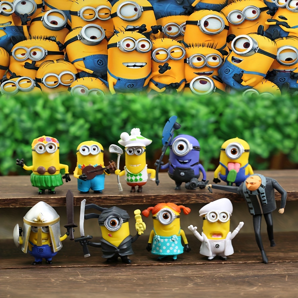 

10pcs Minions Pvc Figurine Set - Decor, , -ready For Christmas, Halloween,