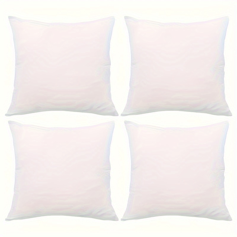 TEMU Set Of 4, White Solid Color Pillow Cover, 18x18 20x20 Inches Pillow Cover, Diy Design Photo Pillow Cover, , Suitable For Living Room, Bedroom, Sofa Decoration