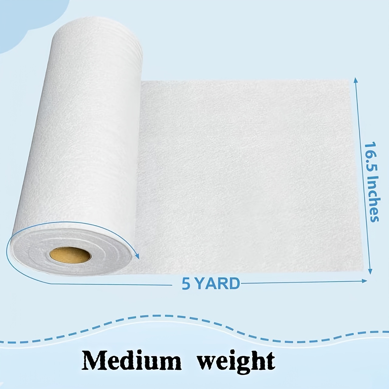 Image of Iron-on Fusible Fleece Interfacing: 16.5 Inches X 5yards Single-sided Loft Iron On Fusible Fleece White For Sewing Crafting And Home Decor
