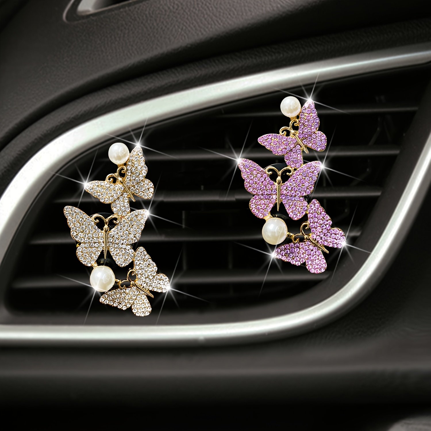 

[popular ] -pearl Car Perfume Car Air Conditioning Outlet Decorative Aromatherapy Clip Air Freshener Light Fragrance