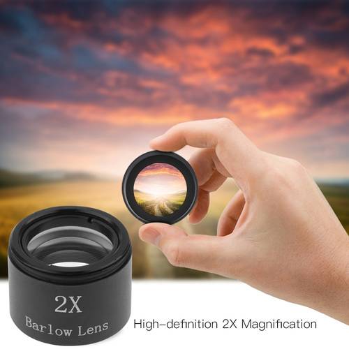 1pc high definition 2x lens for telescope optical glass eyepiece accessory metal construction 1 25 inch fit no battery required