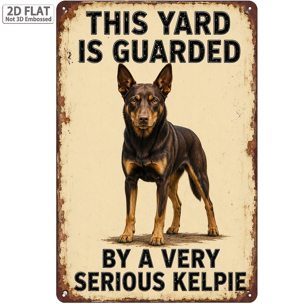 TEMU 8x12in/20x30cm 1pc Dog Metal Sign, This Yard Is Warning Sign, Rustic Farmhouse Yard Gate Decor