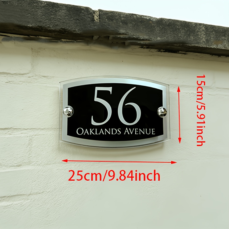 TEMU Double-sided Acrylic Door Sign – Personalized Name And Address, , Indoor/outdoor Use, Durable Acrylic, No Batteries Required, Ideal For Yards, ,