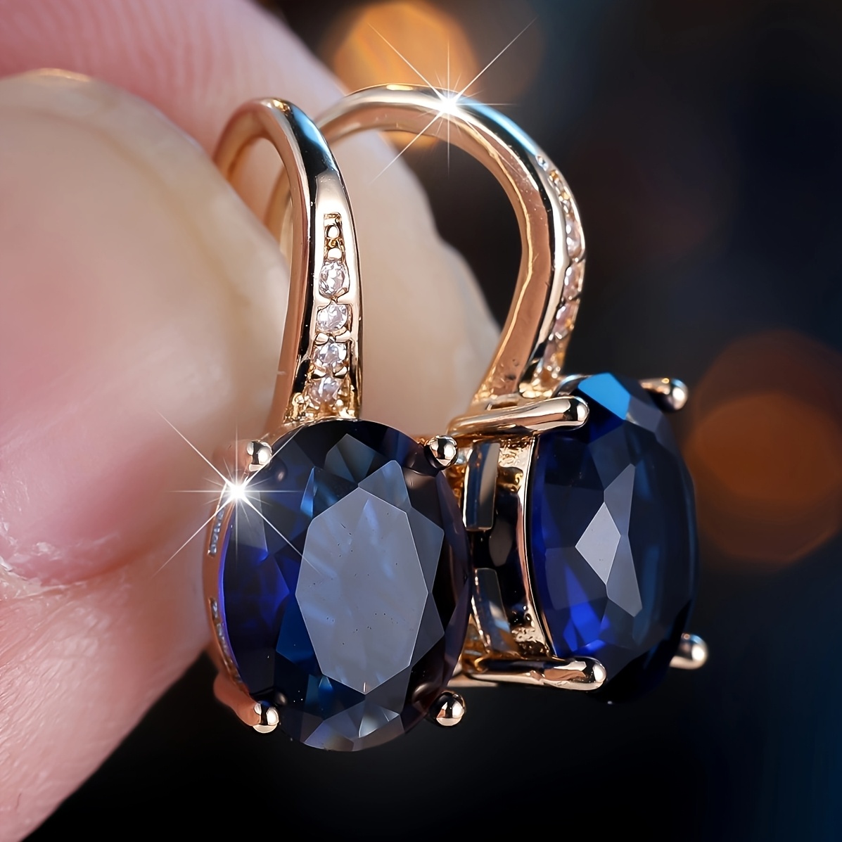 E-shop 1 Paar ovale weiße Steine, goldenfarbene Ohrhänger für Damen, luxuriöse Clip-Ohrhänger, Hochzeitsschmuck